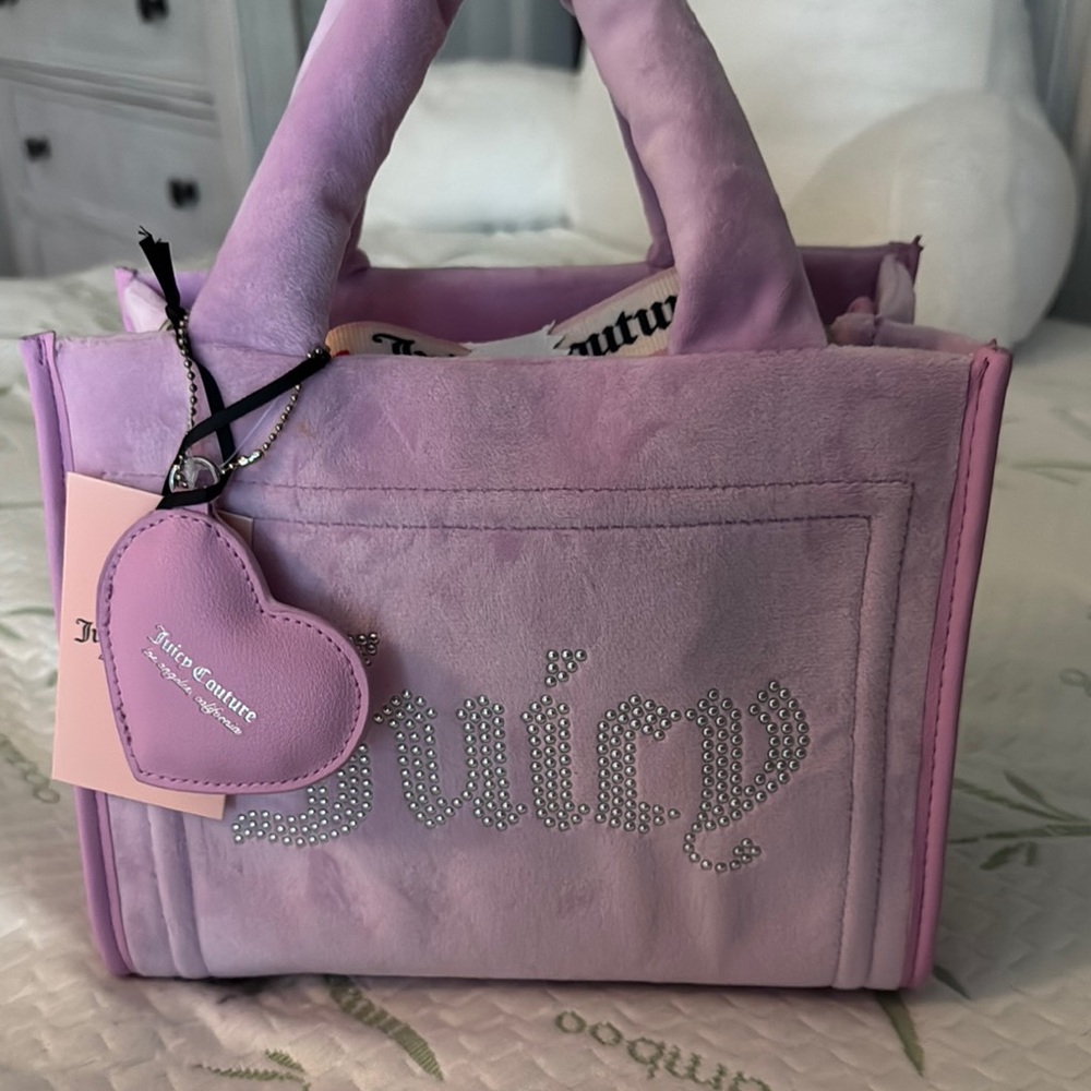 Juicy Couture Lavender Tote Bag with Rhinestone Logo
